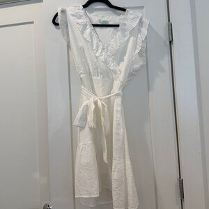 Jade by Melody Tam White Ruffle Wrap Dress – XS